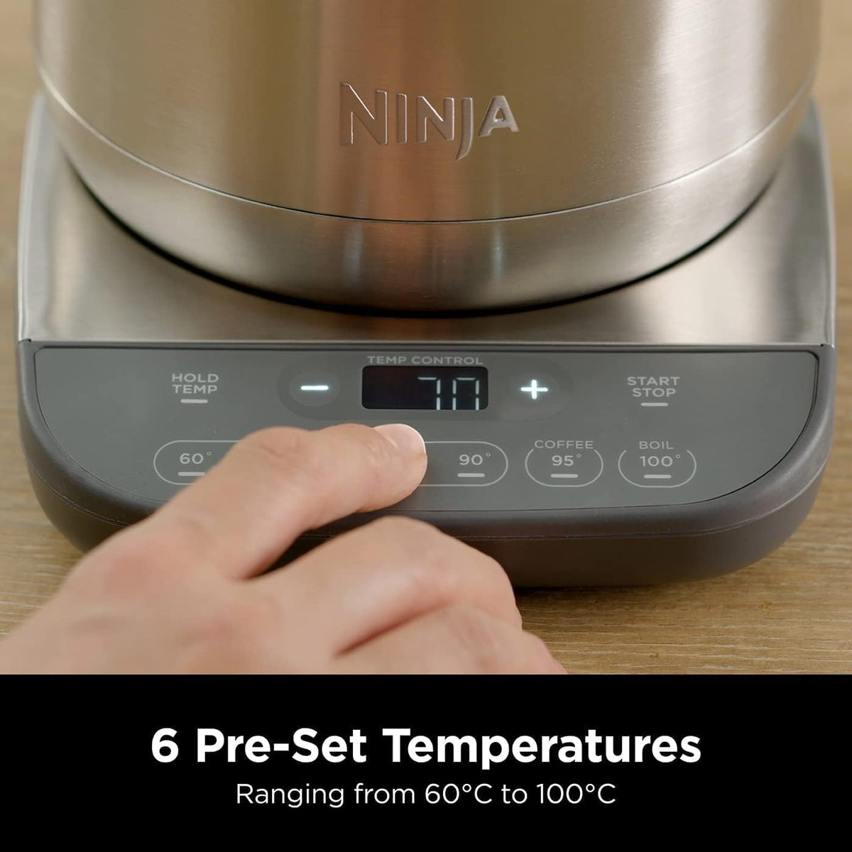 Ninja KT201UK Perfect Temperature Jug Kettle - Stainless Steel