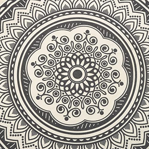 Yomshi 4ft Circle Rug Round Area Rug Cotton Woven Rug With Tassels Boho Rug