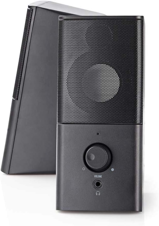 Nedis 18W 2.0 Gaming PC Speakers USB 3.5mm Stereo Volume Control Black