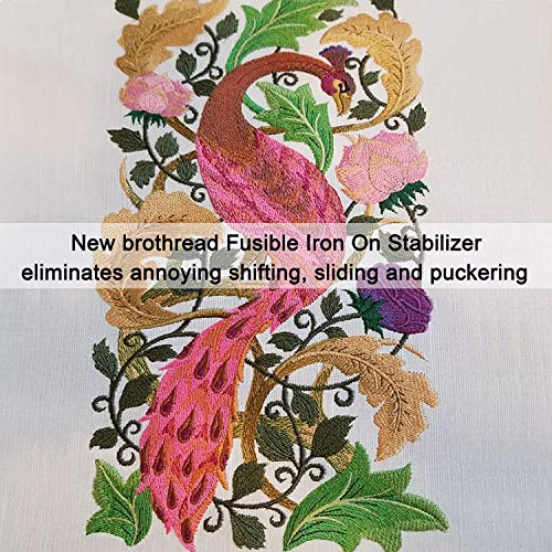New brothread Iron-On Embroidery Stabiliser Backing, 12"x25Yd