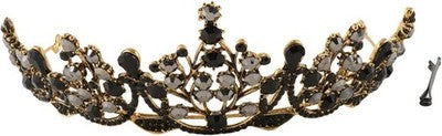 Minkissy Baroque Black Gothic Rhinestone Princess Crown Cosplay