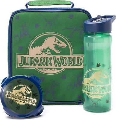 Jurassic World Kids Lunch Bag Set T-Rex Insulated Lunch Bag with Bottle Green