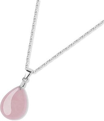 GAVU Teardrop Rose Quartz Crystal Pendant Necklace for Teen Girls