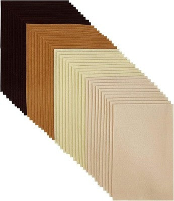 Craft Felt Fabric 40Pcs, 20X30cm 4 Colors, Brown Series For Diy Projects