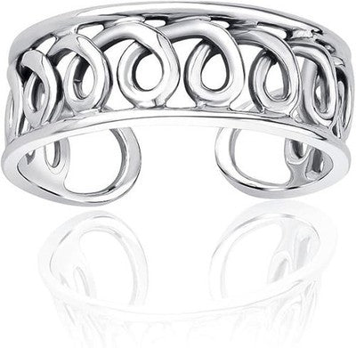 SILVEGO 925 Sterling Silver Spiral Motif Toe Ring