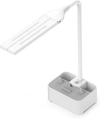 Led Desk Lamp With Penholder Mobile Phone Holder, Dimmable Office Lamp