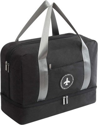 FANDARE Travel Duffel Bag Black Weekend Holdall Carry On Gym Bag