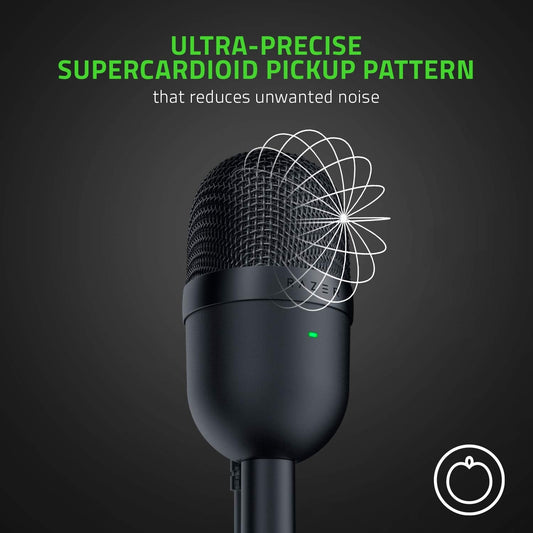 Razer Seiren Mini USB Condenser Microphone Supercardioid Streaming Black