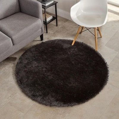 lekeplus Fluffy Shaggy Rug 160x230cm Washable Anti-Skid Area Rug Light Grey