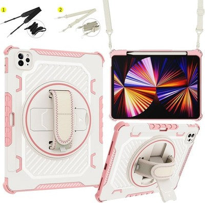 Junfire iPad Air 5/4 10.9in/iPad Pro 11 Case Shockproof Pink Rotating Stand