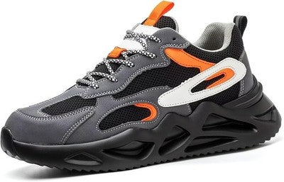 Annvia Steel Toe Cap Trainers Men Women Safety Shoes (Blue 1028) 10.5 UK