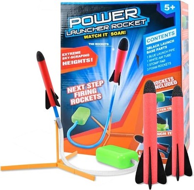 Hongecb Toy Rocket Launcher With 3 Foam Rockets - Outdoor Kids Science Game