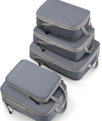 Meowoo Compression Packing Cubes 5Pcs Extensible Suitcase Organiser Grey