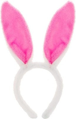 Rabbit Ears Headband Fancy Dress Costume Accessory Easter Bunny, Rose Red/Pink