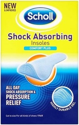 Scholl Air Massaging Insoles Comfort Plus Cushion Gel Shockabsorb 2 Pairs