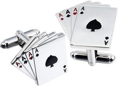HAWSON Mens Novelty Cufflinks French Cuff Shirt Poker Design