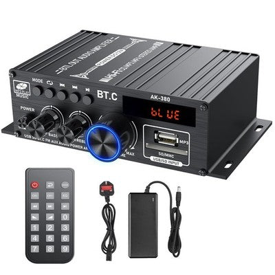 Stereo Audio Amplifier with Bluetooth 5.0 Receiver HiFi 40W x 2 Power