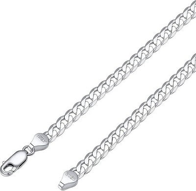 PROSTEEL 925 Sterling Silver Mens Curb Chain Necklace 20in Silver