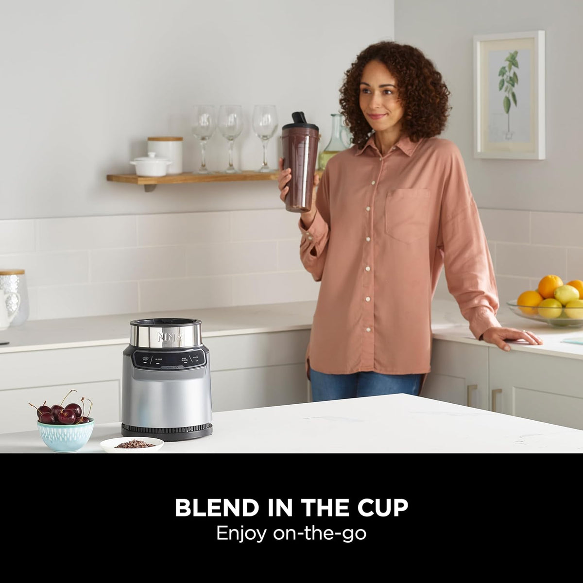 Ninja BN500UK Blender with Auto-iQ & 700ml Cup - Grey/Silver