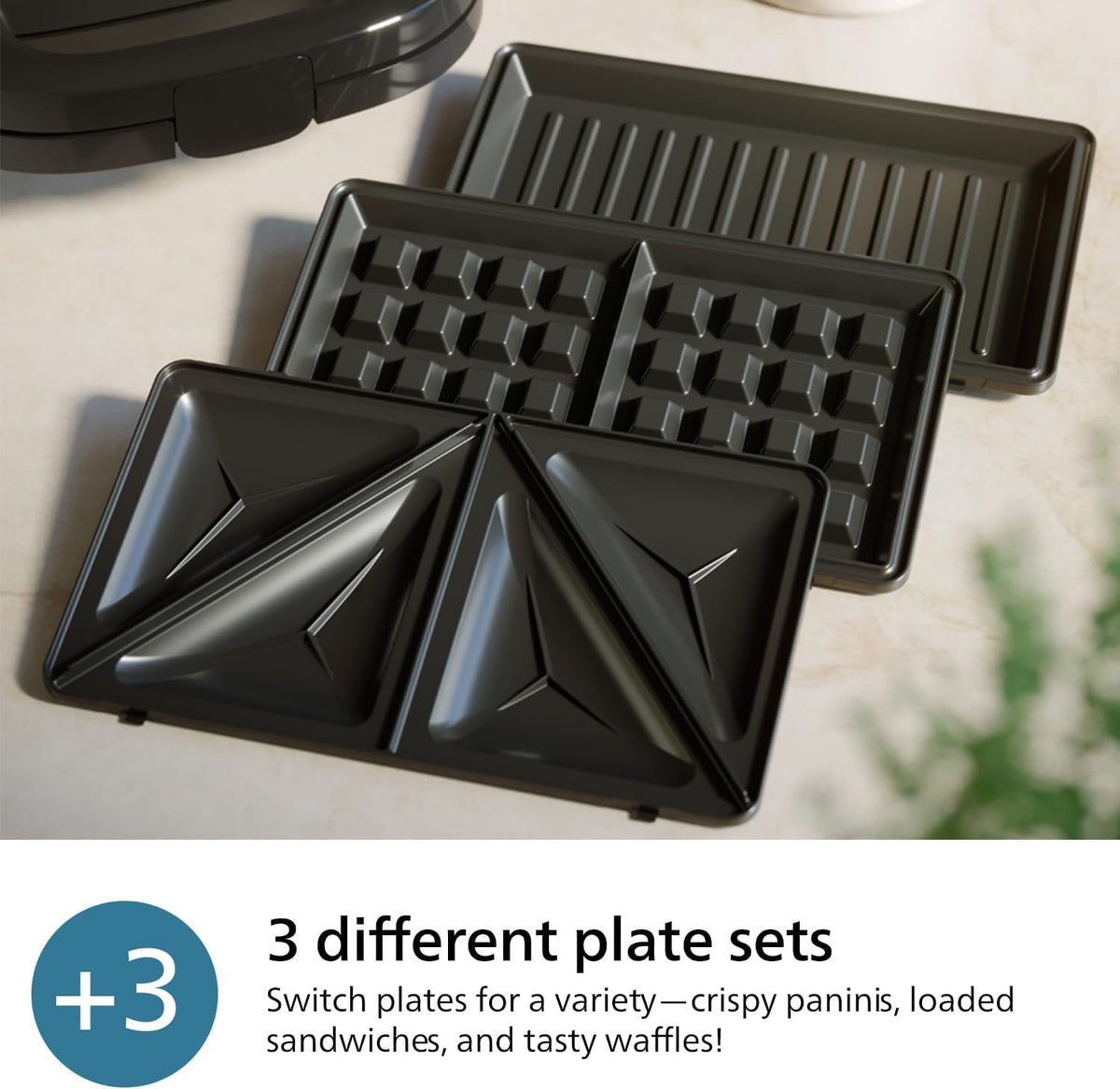 Philips 5000 Series HD2350/80 Sandwich Maker - Black & Silver
