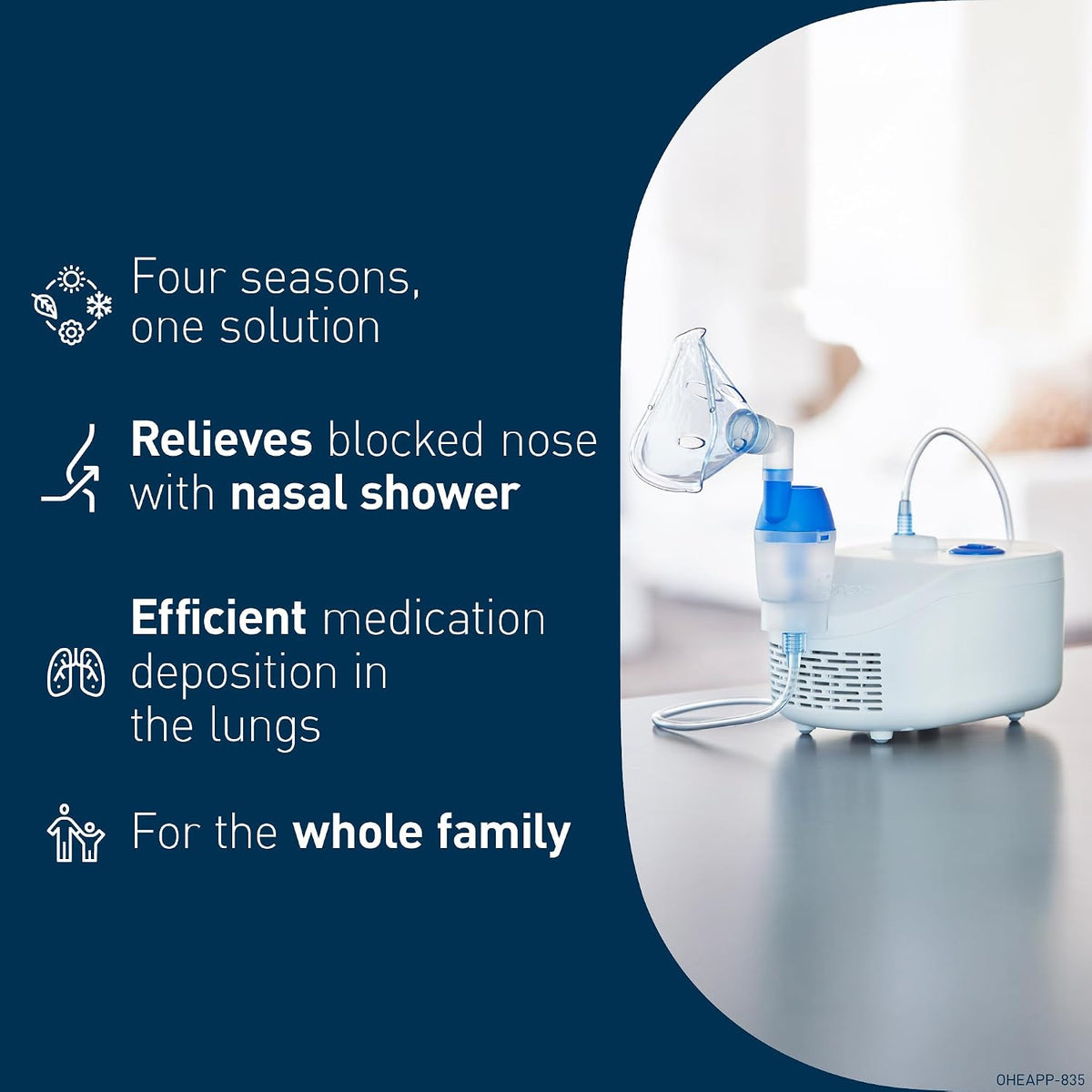 OMRON C102 2-in-1 Nebuliser with Nasal Shower, Adults & Kids