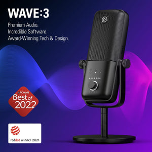Elgato Wave:3 USB Condenser Microphone for Streaming, Podcast, Gaming, Mac & PC