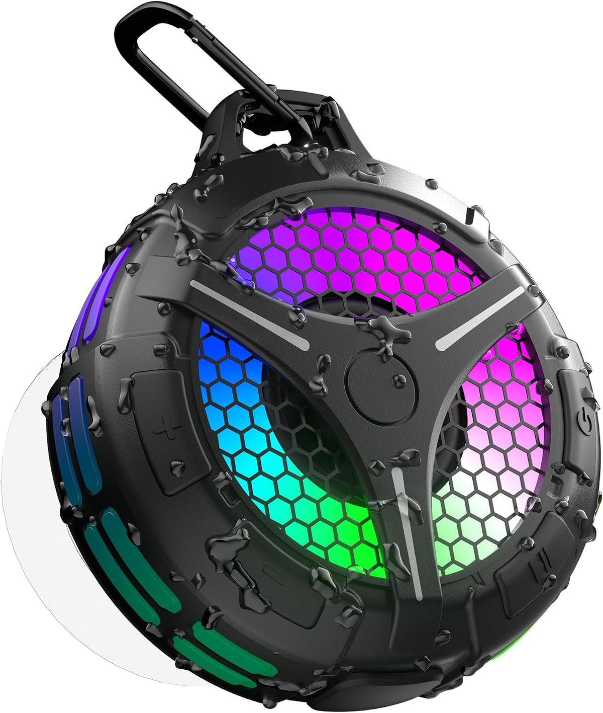 Oritzan Shower Bluetooth Speaker IPX7, Stereo Bass, RGB, 360 Sound, 15W, Mic