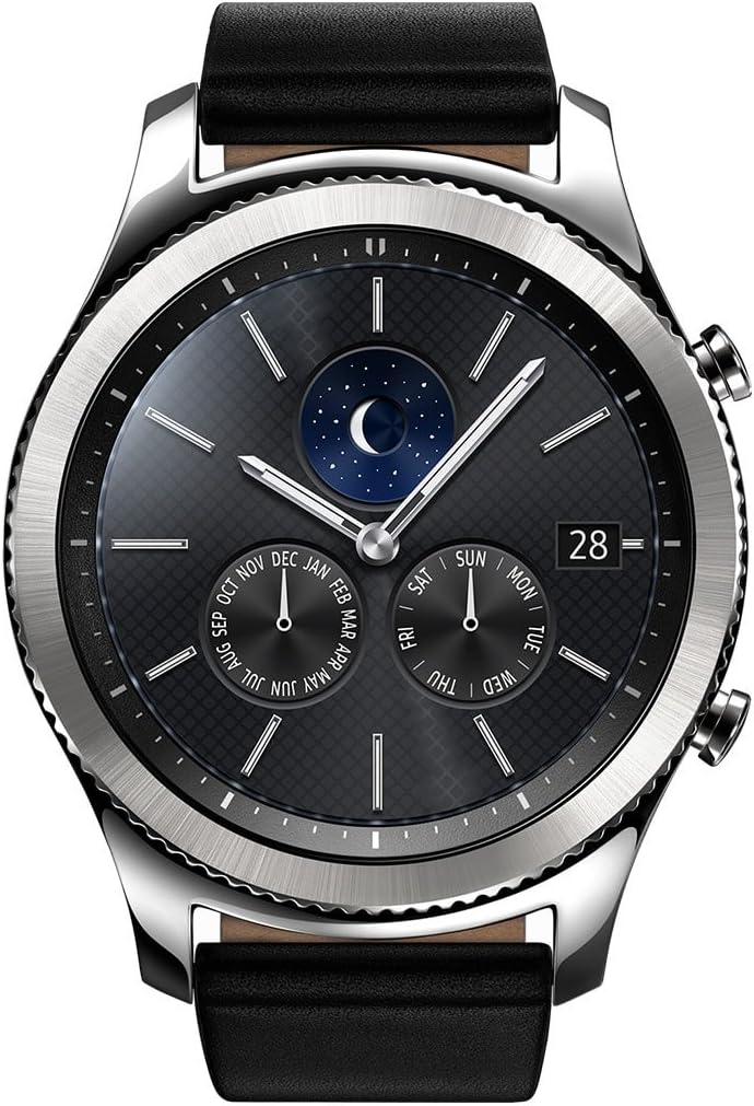 Samsung Gear S3 Classic (Bluetooth, 46mm) Silver Stainless Steel + Black Strap