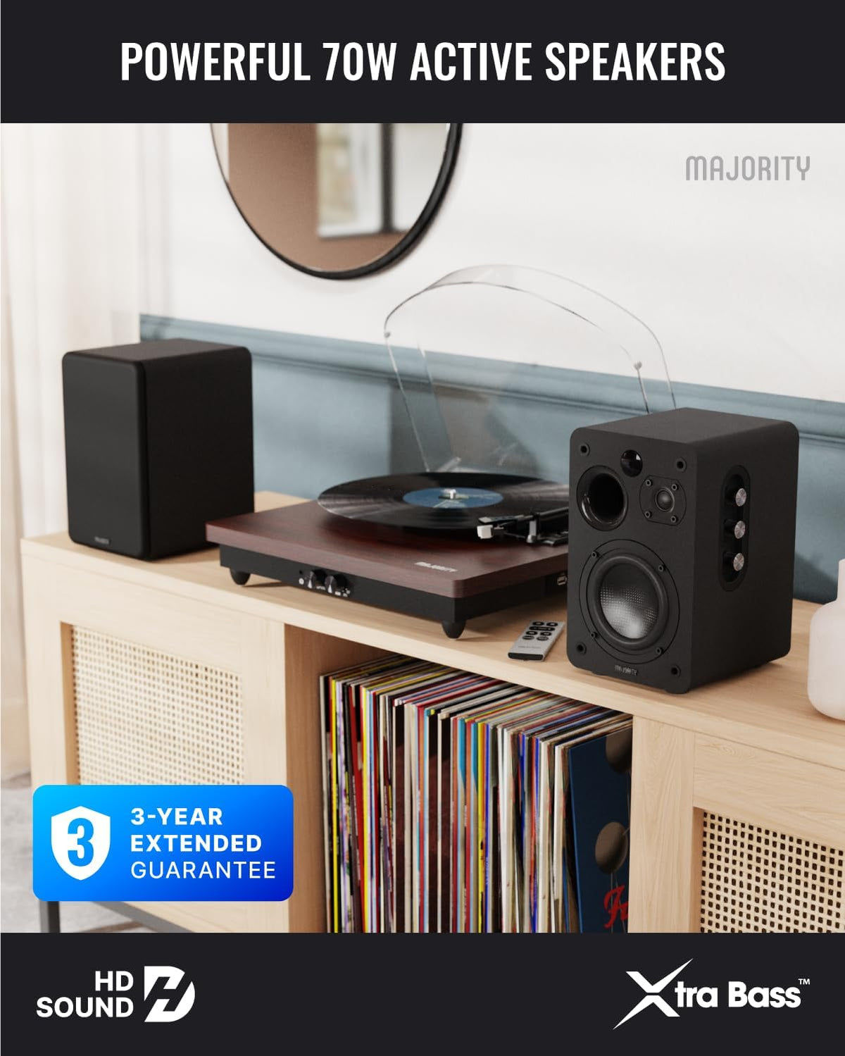 Majority D70X Active Bluetooth Bookshelf Speakers