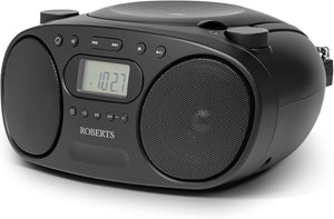 Roberts Zoombox Portable FM/AM Radio Boombox, Black