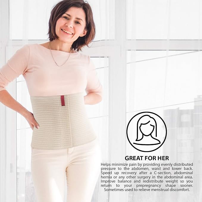 ORTONYX Post-Operative Abdominal Support Belt, Beige S/M