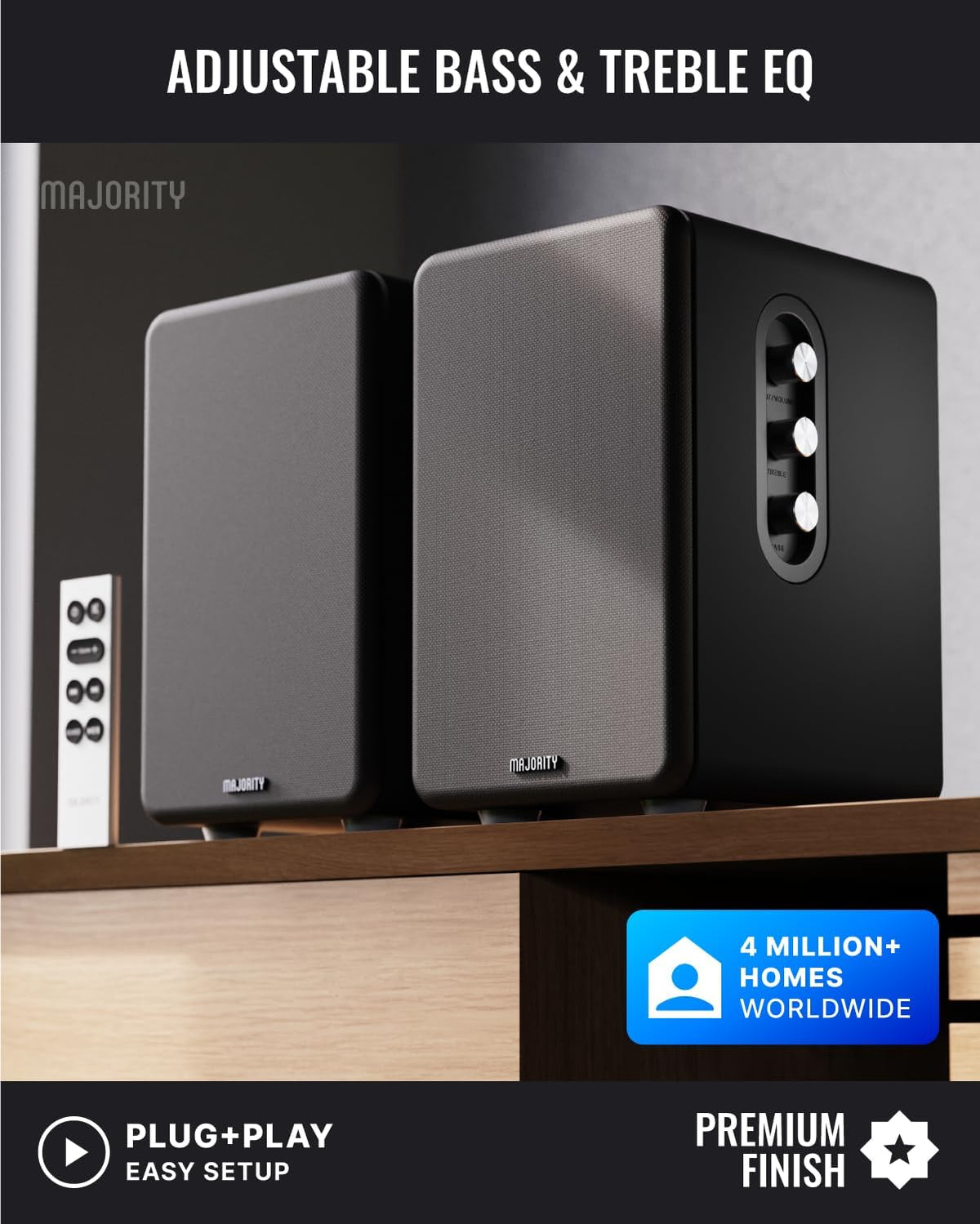 Majority D70X Active Bluetooth Bookshelf Speakers