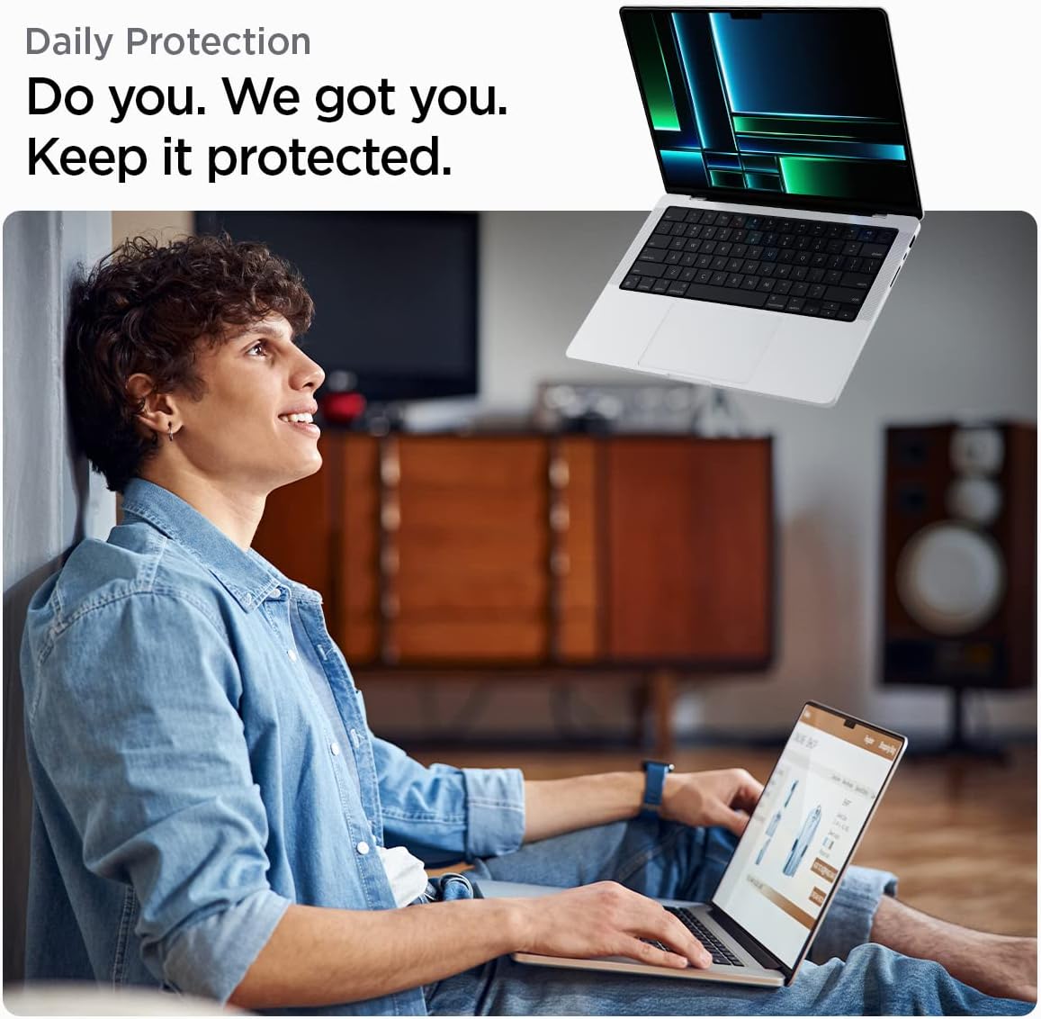 Spigen GlasTR Slim Screen Protector for MacBook Pro 14-inch