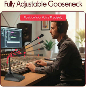 Pyle Desktop Gooseneck Wired Microphone System