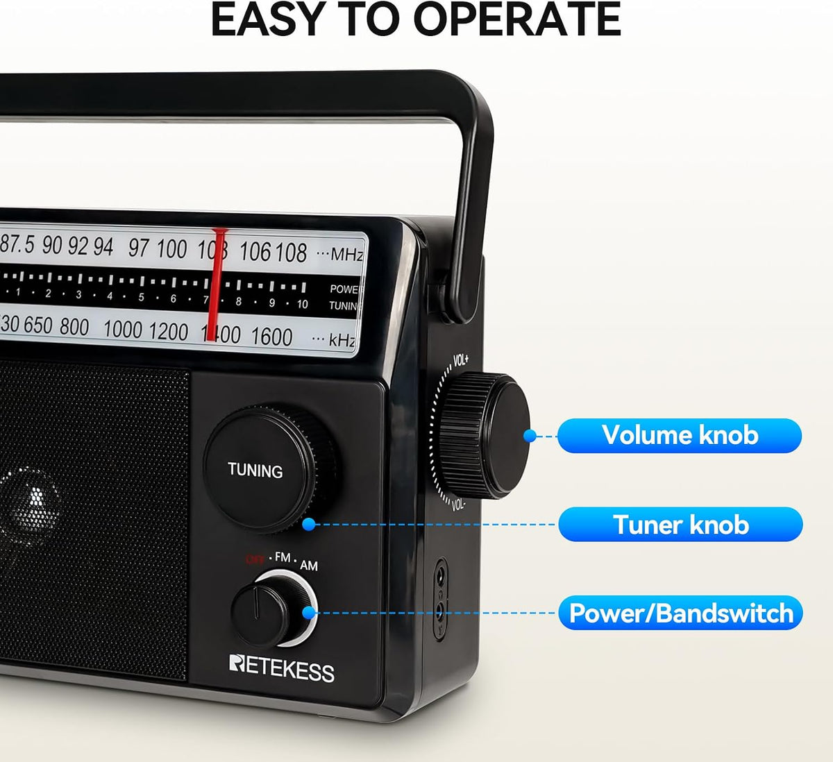 Retekess TR633 Portable AM/FM Transistor Radio
