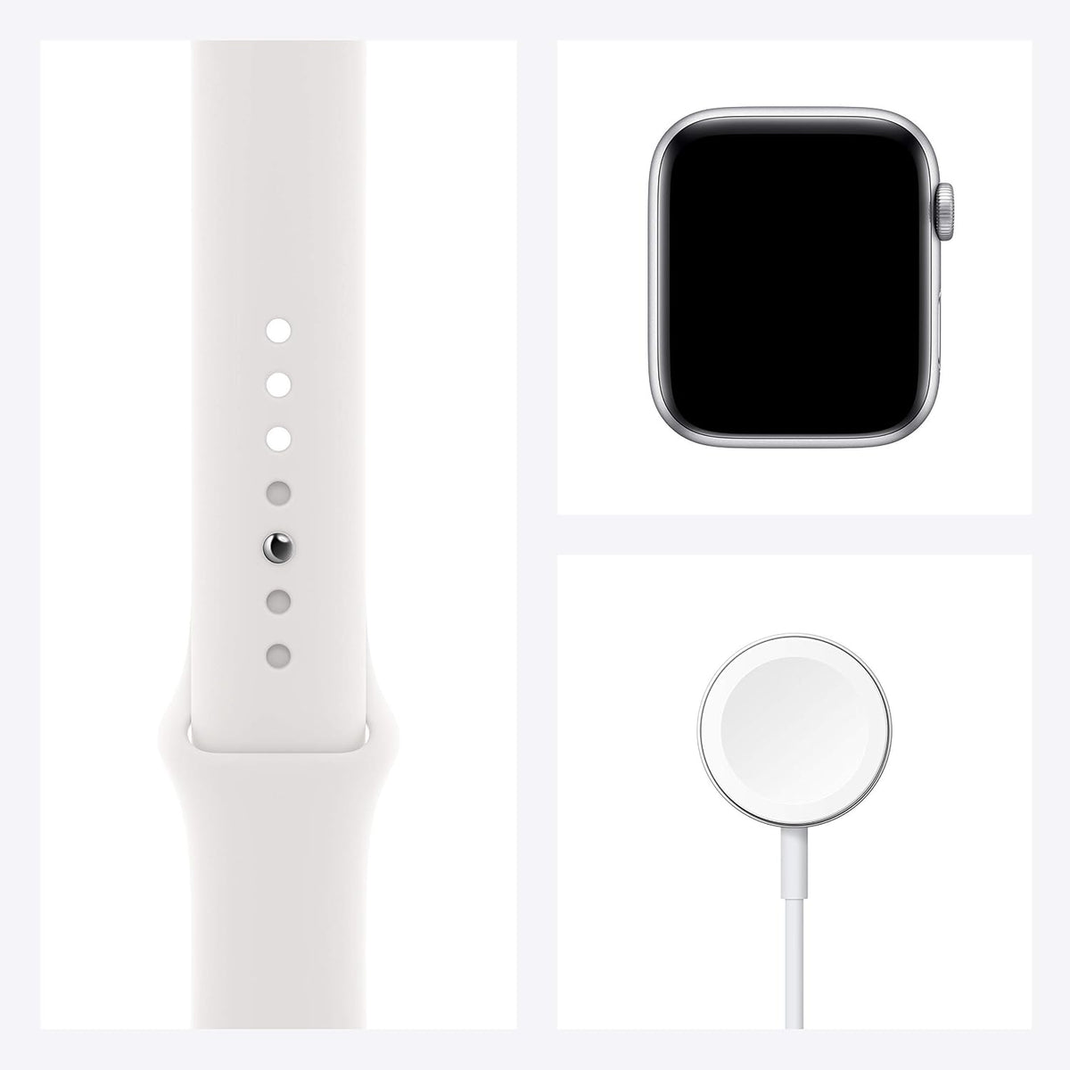 Apple Watch SE (GPS, 40mm) Silver Aluminium Case + White Strap