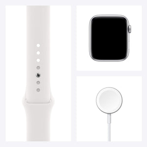 Apple Watch SE (GPS, 40mm) Silver Aluminium Case + White Strap
