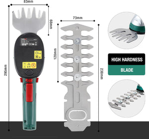 POSENPRO 7.2V Cordless 2-in-1 Hedge Trimmer Grass Shrub Shear Lithium-Ion