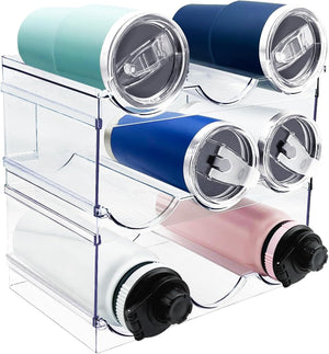 Stackable Water Bottle Storage Organiser Rack for Cupboard & Fridge