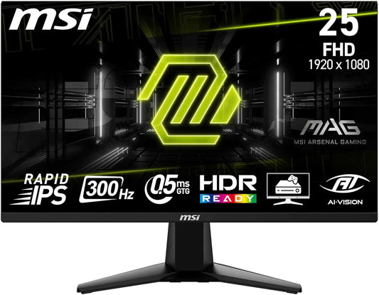 MSI MAG 255XF 24.5" Full HD 1080p Rapid IPS PC Gaming Monitor Screen - Black