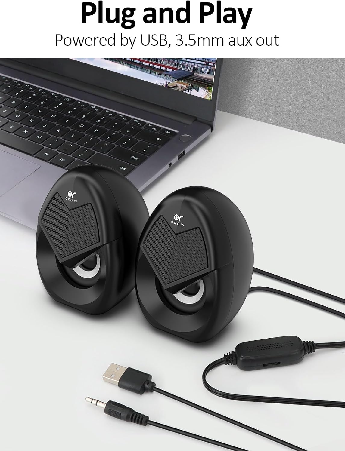 OROROW PC S208 Mini Computer Speakers