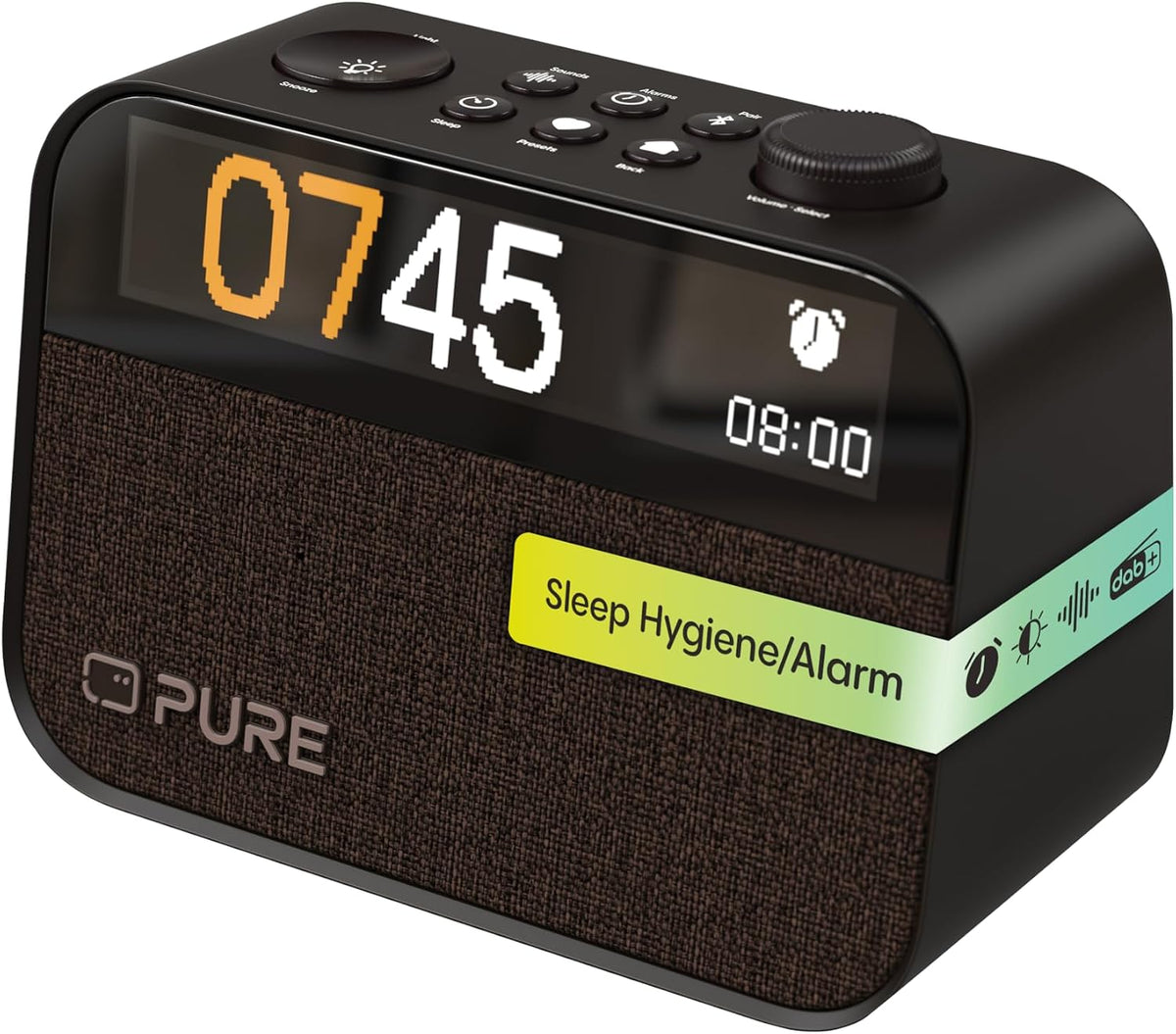 Pure MOMENT DAB+ Alarm Clock Radio with Bluetooth, Black
