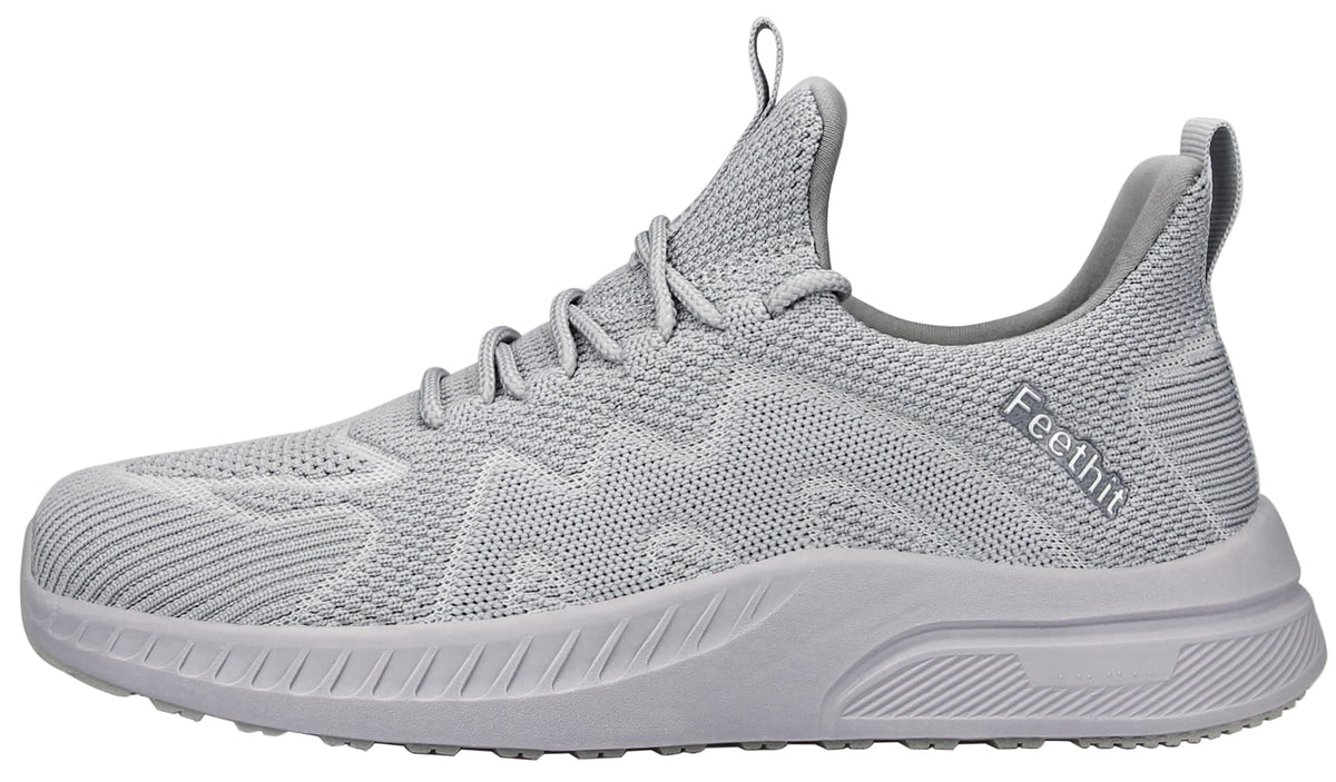 Feethit Women's UK 5 Lightweight Breathable Walking Gym Trainers - Light Grey