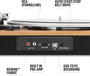 House of Marley Stir It Up Record Player Vinyl Turntable USB 33/45 RPM Bamboo