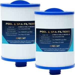 Spa Filter Cartridge for Unicel 6CH-940, Pleatco PWW50P3, Filbur FC-0359 2 Pack