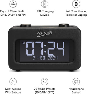 Roberts Revival REST Digital DAB Radio with Bluetooth, Black