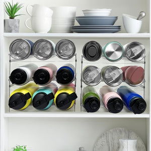 Stackable Water Bottle Storage Organiser Rack for Cupboard & Fridge