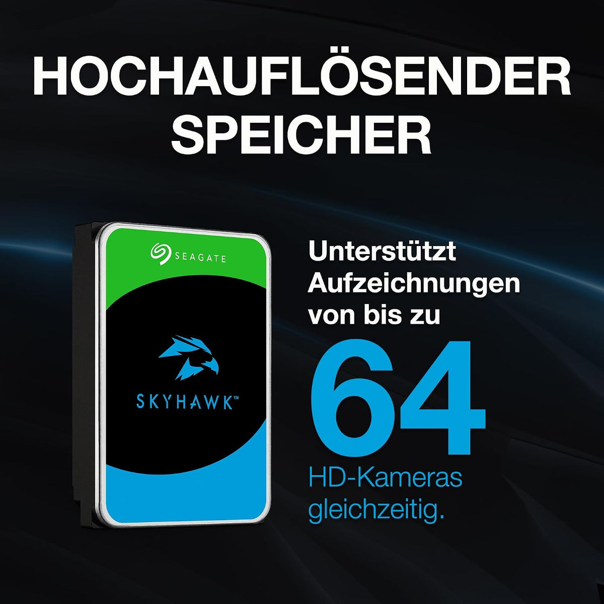 Seagate Skyhawk 2TB Internal Hard Drive, 3.5in SATA 64MB Cache