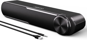 Jeecoo A30 PC Speakers, USB Powered Soundbar for Desktop, Laptop, Phone