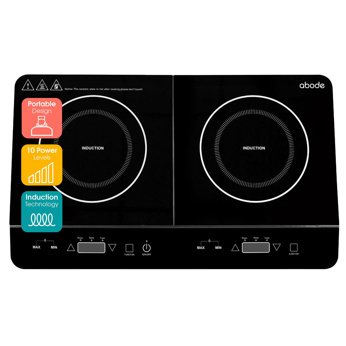 Abode AINDH2003 Double Induction Hot Plate - Black
